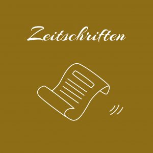 Grafik eines Papiers mit Linien, das das Wort 'Zeitschriften' in einer eleganten Schriftart zeigt.