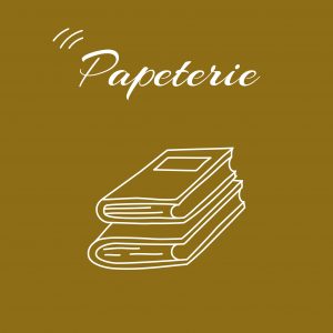 Zwei Stapel Bücher in einer minimalistischen Illustration auf einem braunen Hintergrund.